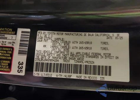 2025 Toyota Tacoma Trd Sport 4Wd from USA, damaged, VIN 3TMLB5JN4SM094284